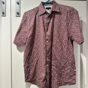 Ted Baker Burgundy Patterned Button-Down